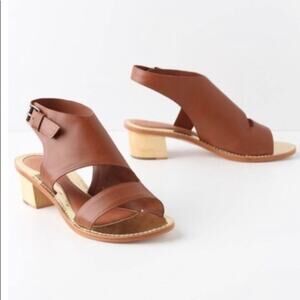 Anthropologie Leifsdottir Brown Block Heel SIZE 9